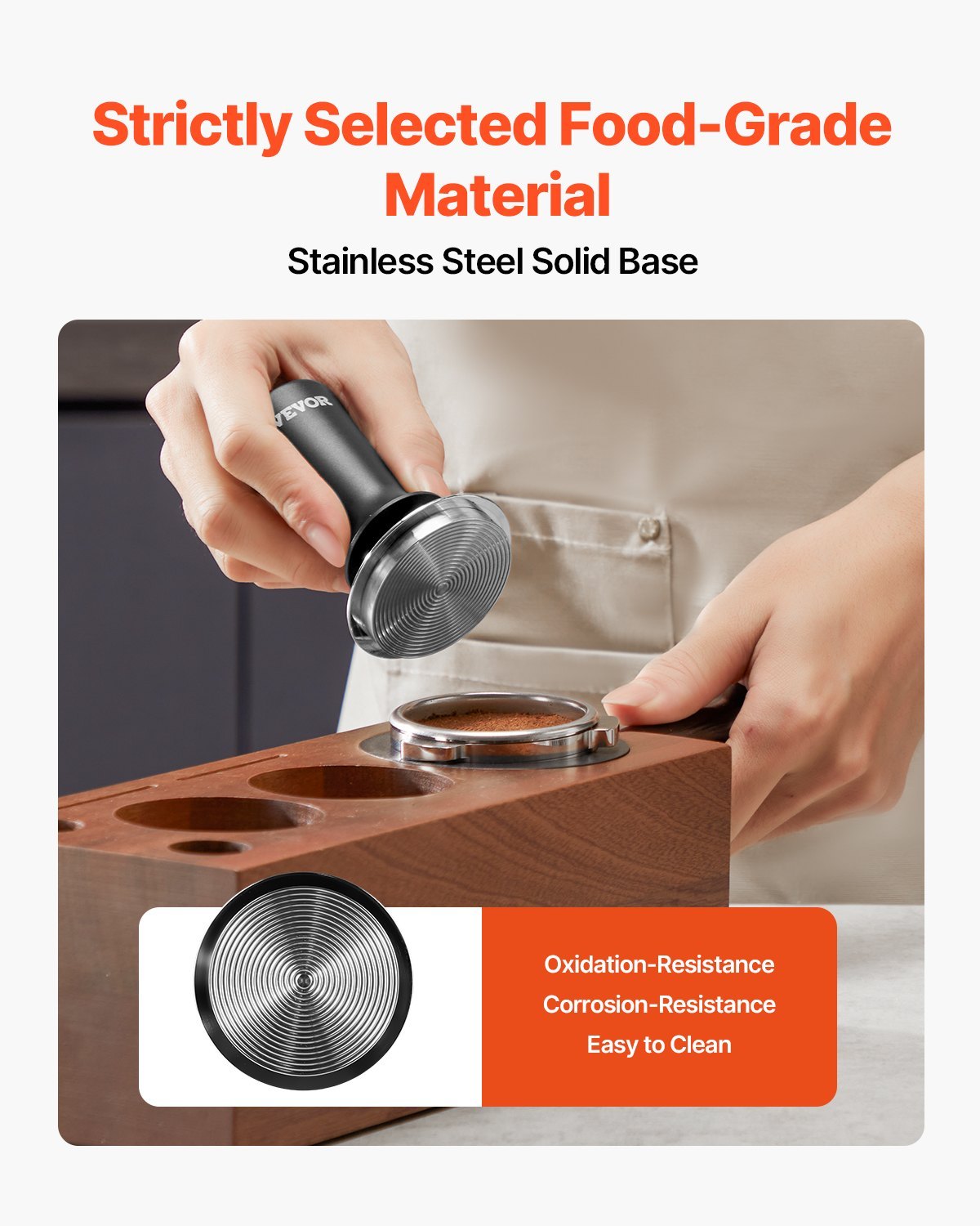 53mm Espresso Tamper Stainless Steel Coffee Tamper With Spring