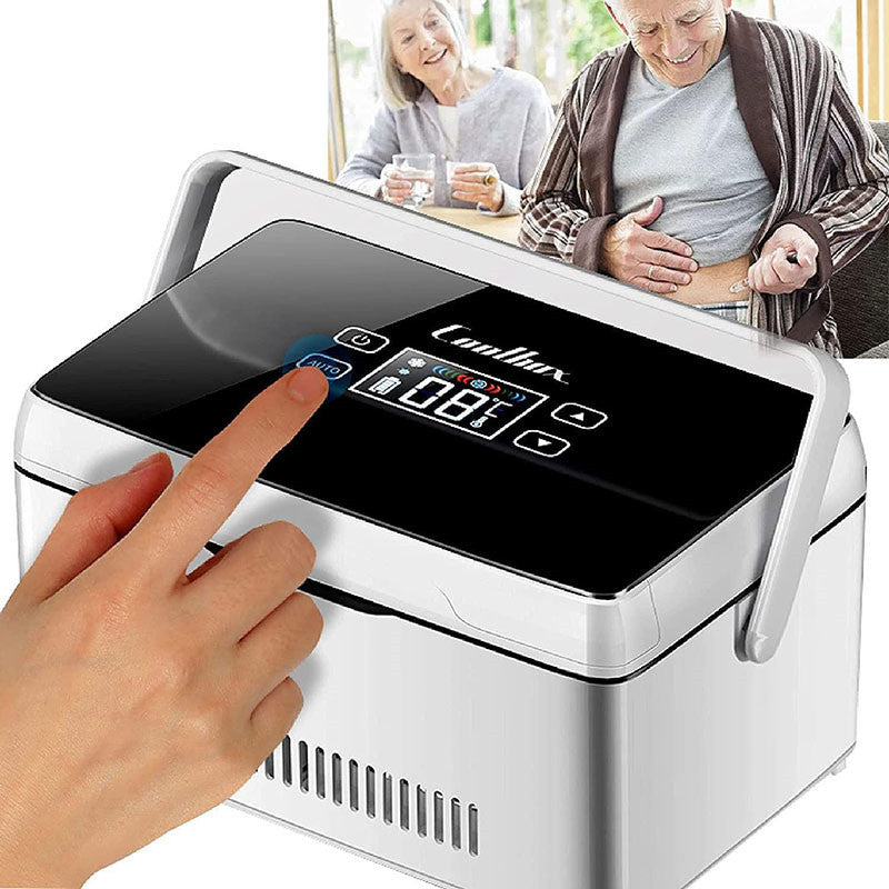 Portable Insulin Refrigerator Box - Vehicle Travel Cooler with Battery & USB Power