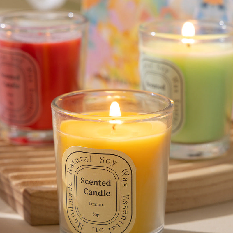 Dopamine Scented Candle Gift Set - 6-Piece Colorful Soy Wax Collection