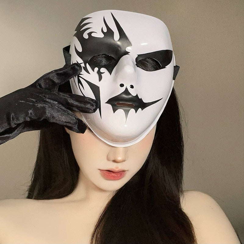 Halloween Half Face Mask - Werewolf White Design