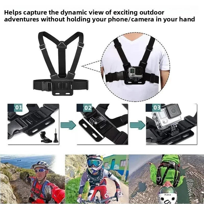 Action Camera Chest Mount - Sports Recording Harness Set