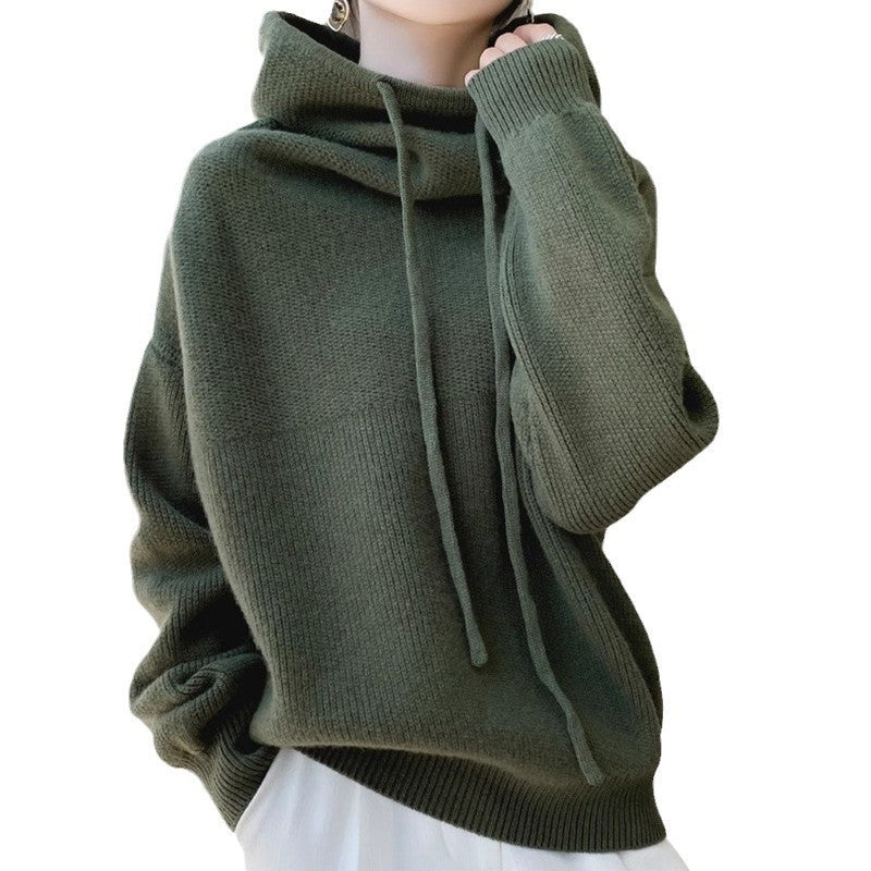 Women's Thicken Lazy Style Sweater - All-Match Long-Sleeved Pullover