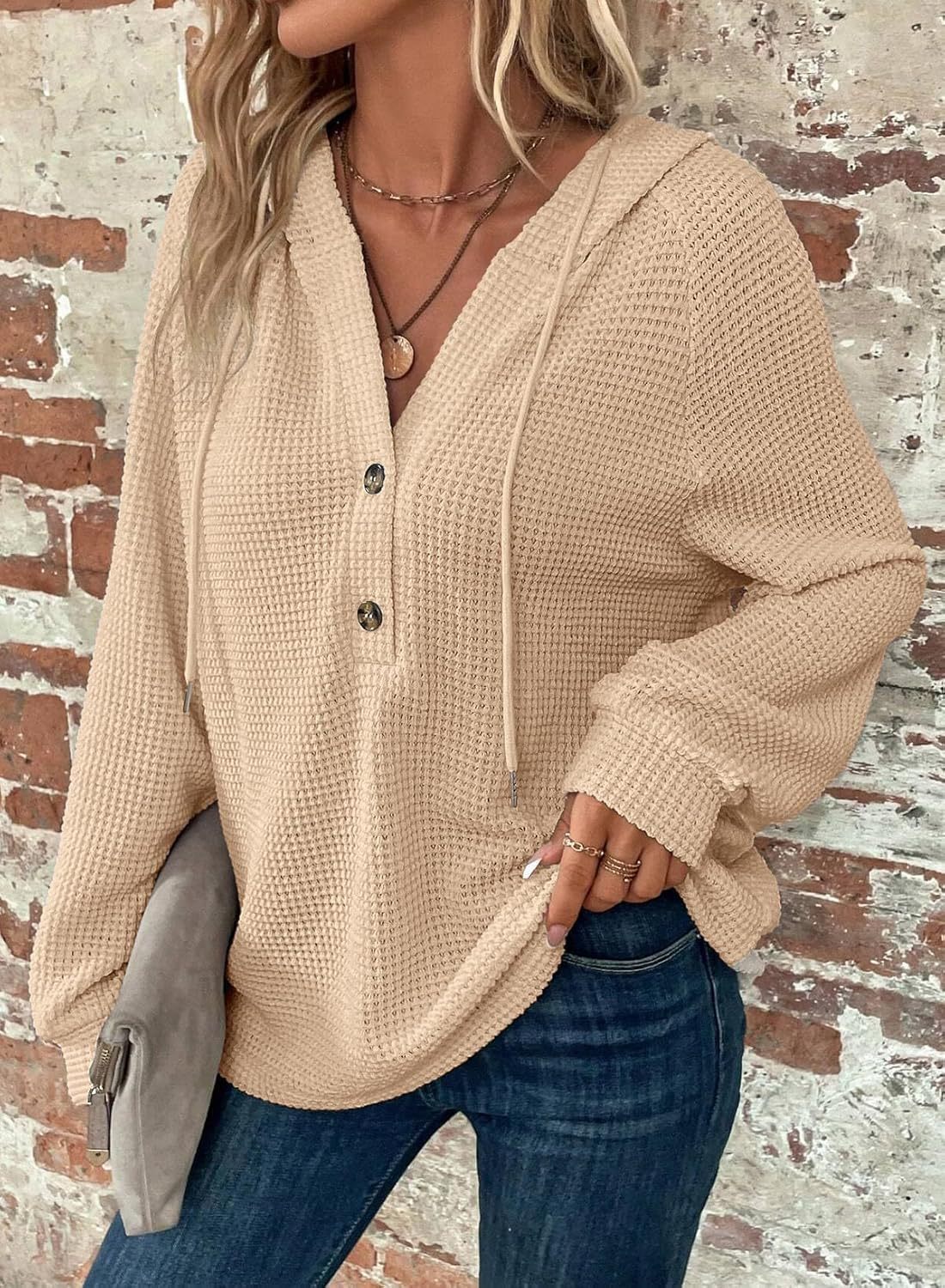 Women's V-Neck Long Sleeve Pullover Sweater - Casual Sports Style