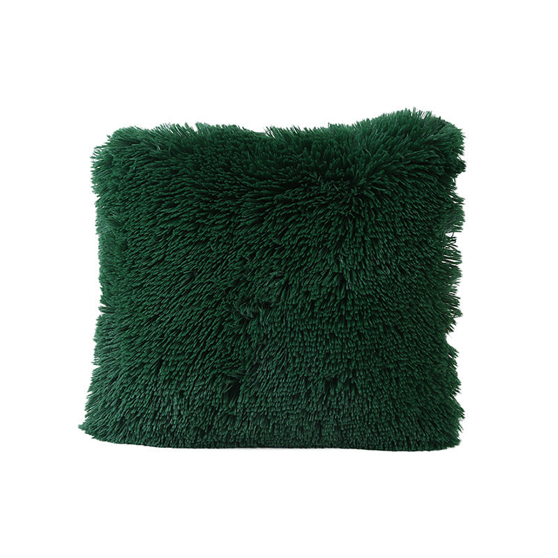Living Room Bedroom Sea Velvet Solid Color Cushion Cover
