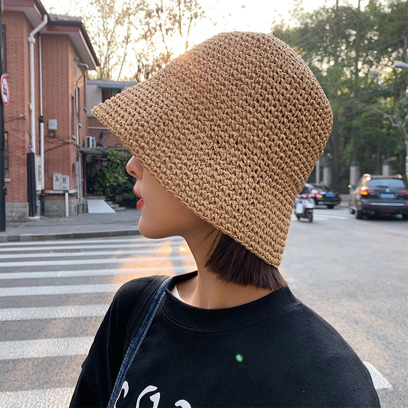 Women's Summer Straw Hat - Thin Beach Sun-Proof Hat