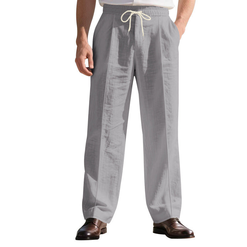 Men's Breathable Linen Beach Pants - Loose Fit Casual Summer Trousers