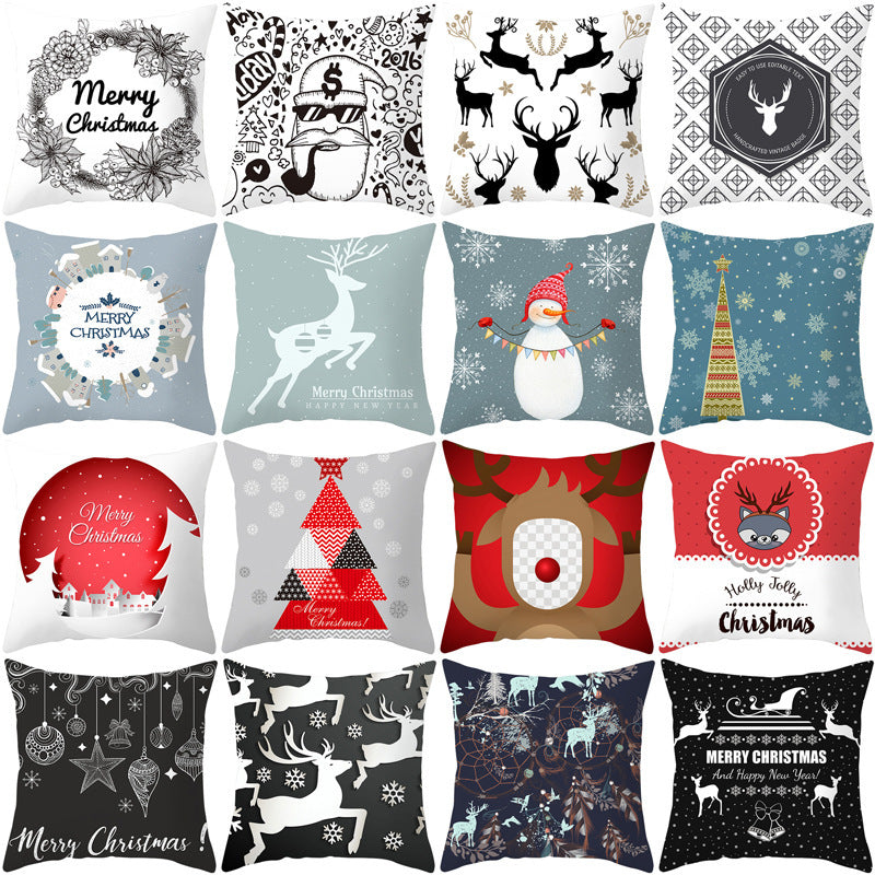 Santa Cushion Cover Home Soft Decoration - Cozy Christmas Pillow Case for Holiday Decor