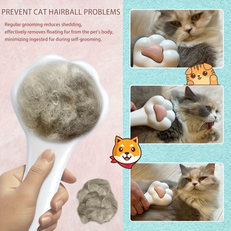 Pet Massage Hair Removal Comb - Paw Shaped Grooming Brush for Dogs & Cats Shedding Control
