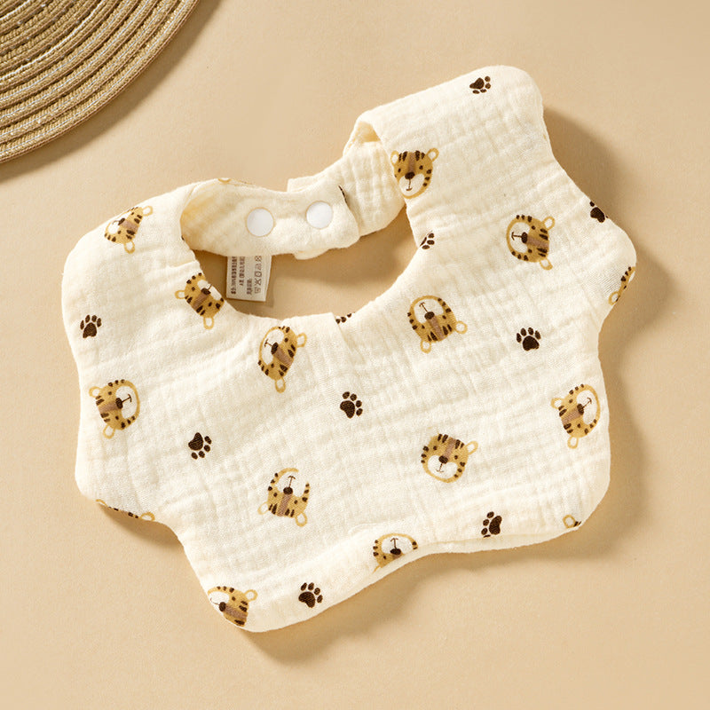 Baby Bib Set - 6-Layer Cotton Anti-Spill Round Bibs