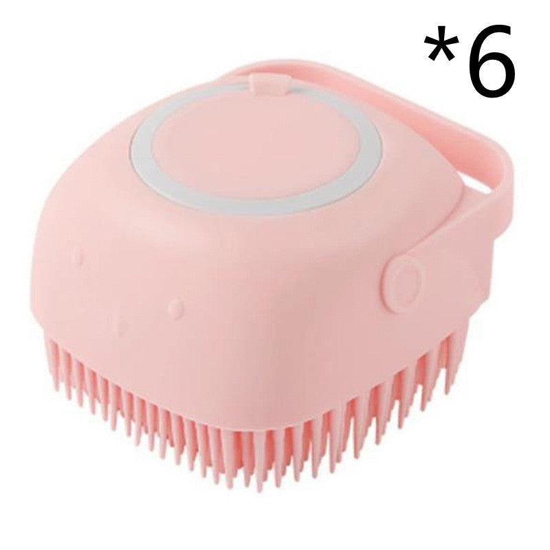 Silicone Dog Bath Massage Gloves Brush - Pet Grooming Tool with Shampoo Dispenser for Dogs & Cats