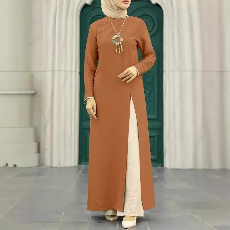 Silk long-sleeved robe