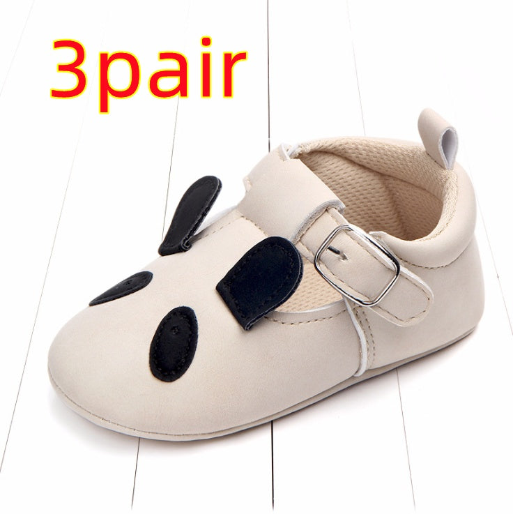 Cartoon Animal Baby Shoes - Soft Non-Slip Leather First Walking Shoes