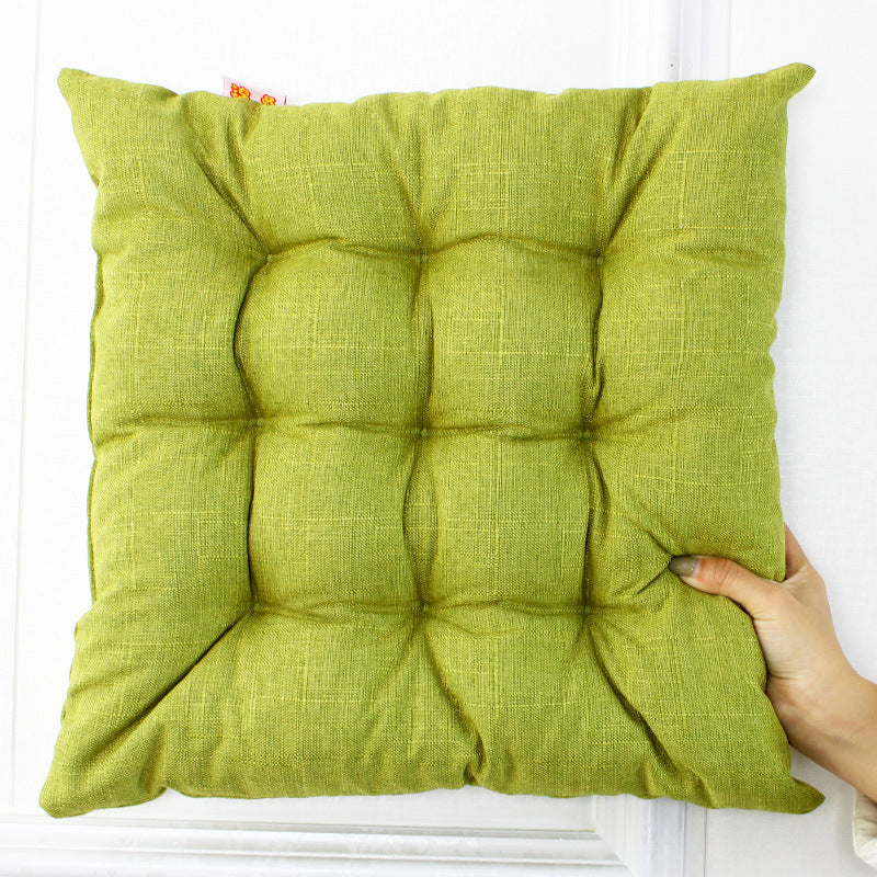 Simple Solid Color Linen Dining Chair Cushion