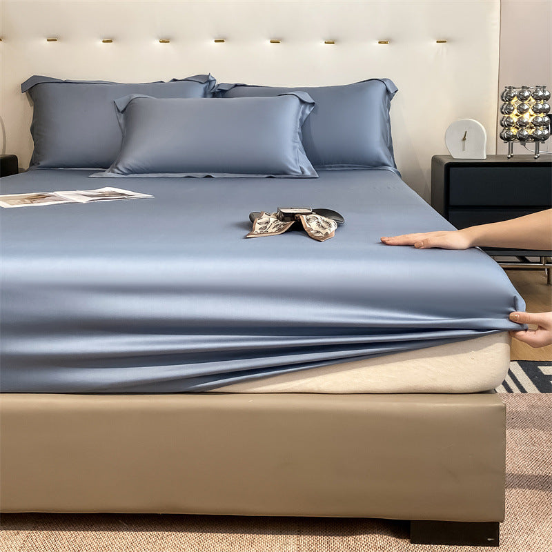 Tencel Fitted Bed Sheet Summer Scandinavian Solid Color