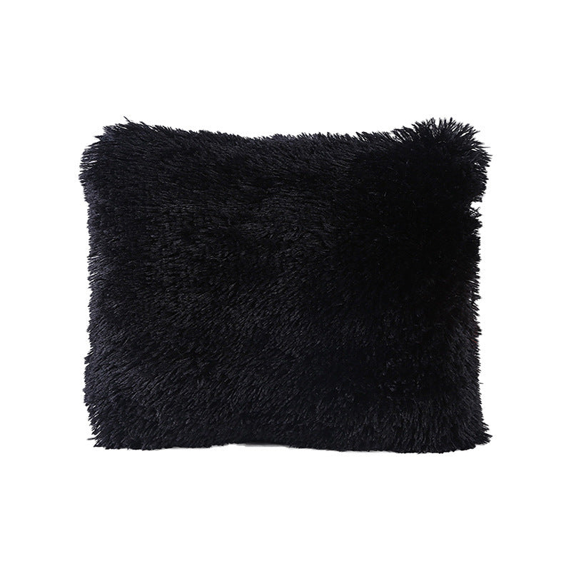 Living Room Bedroom Sea Velvet Solid Color Cushion Cover