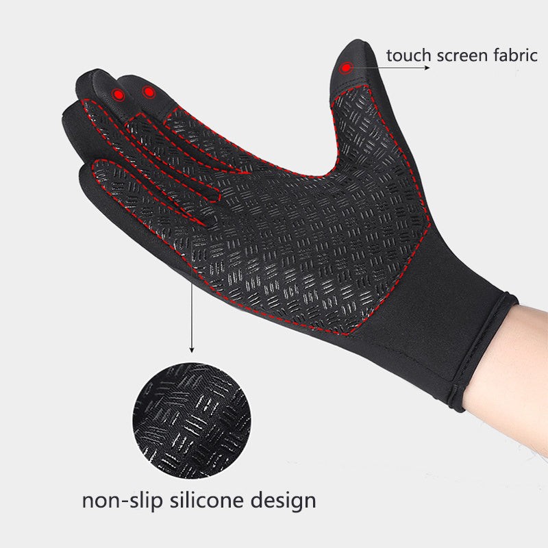 Winter Touch Screen Gloves - Waterproof Sports Gloves with Fleece