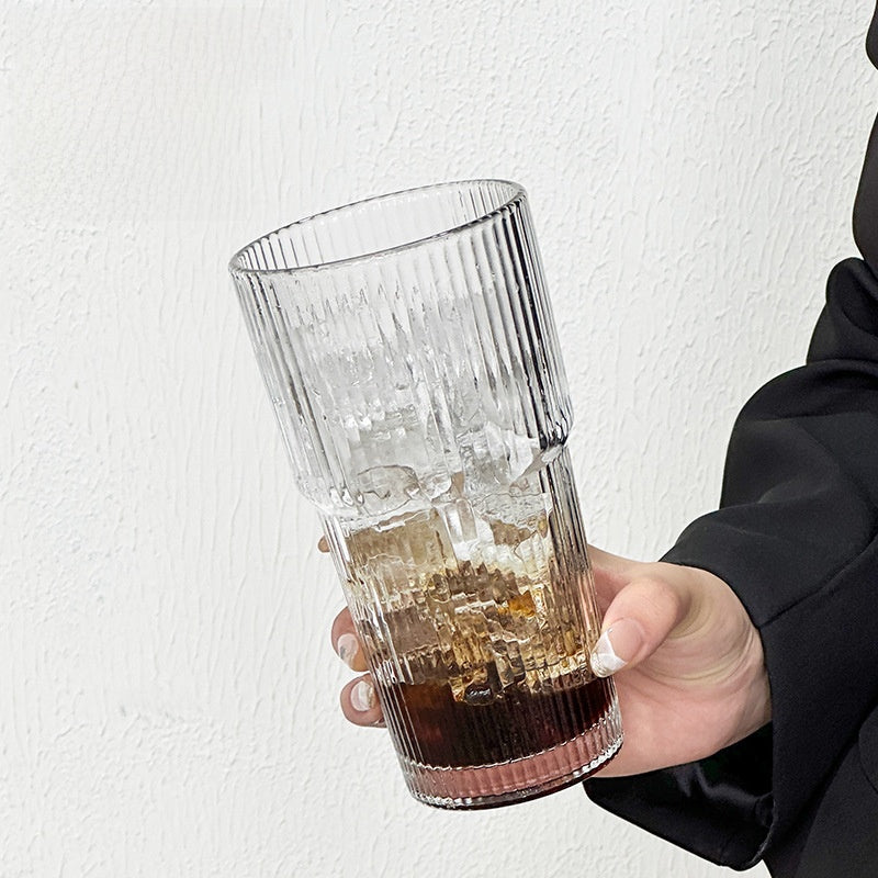 Premium Glass Cold Drink Cups - Stylish Coffee & Juice Tumblers