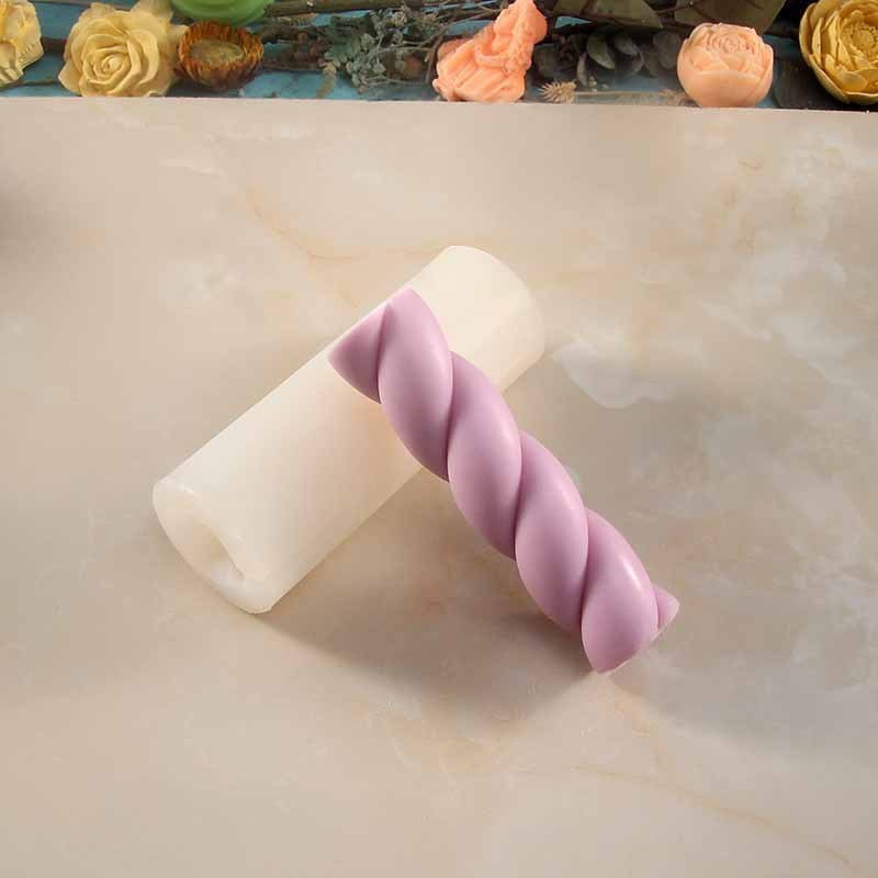 Home Decor Twist And Rotate The Spiral Rod Silicone Candle Mold