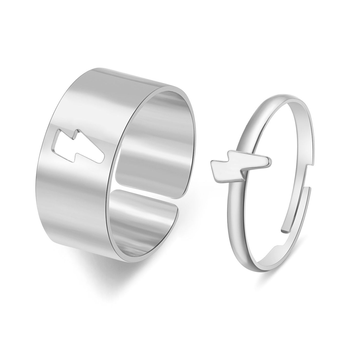Hot Selling Creative Personality Butterfly 2-Piece Ring Set - Punk Style Couple Rings