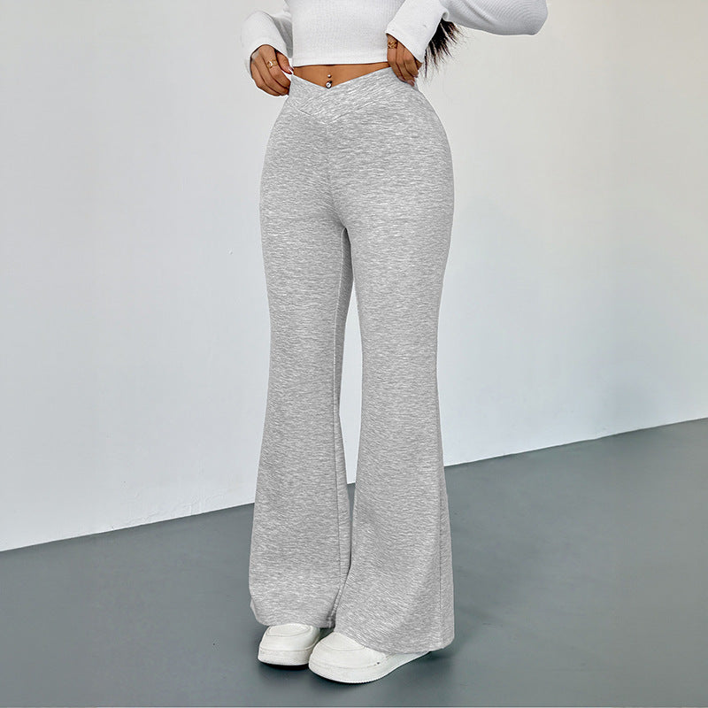 Women's Slim Fit Bootcut Trousers - Casual Daily Flare Leg Pants