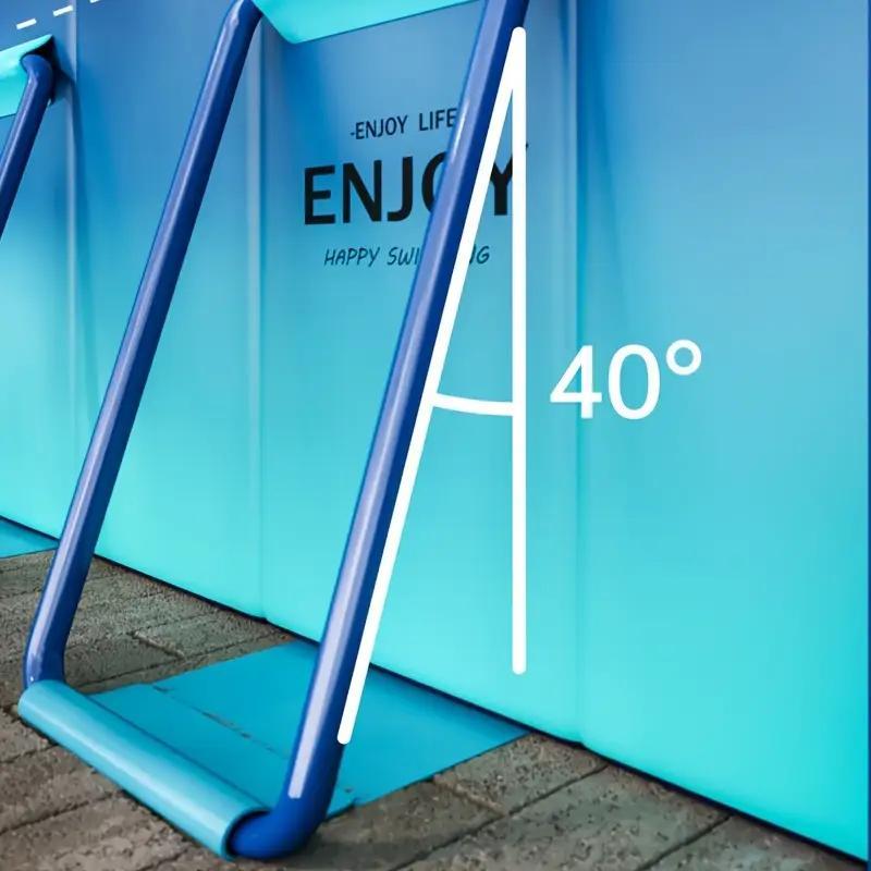 2.6-meter Glacier Blue Swimming Pool - No Inflation Required, Leak-proof, Soothing Glacier Blue Aesthetics, Stylish And Elegant Design - A Must-Have For Family Water Games And Cool Summer Recreation I