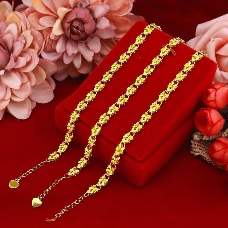 Gold-Plated Lucky Clover Gift - Love Heart Brass Gold-Plated Charm