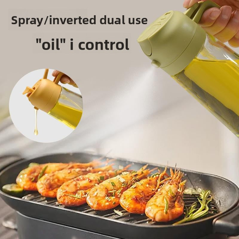 Dual-Function Glass Oil Bottle - Spray & Pour Kitchen Dispenser