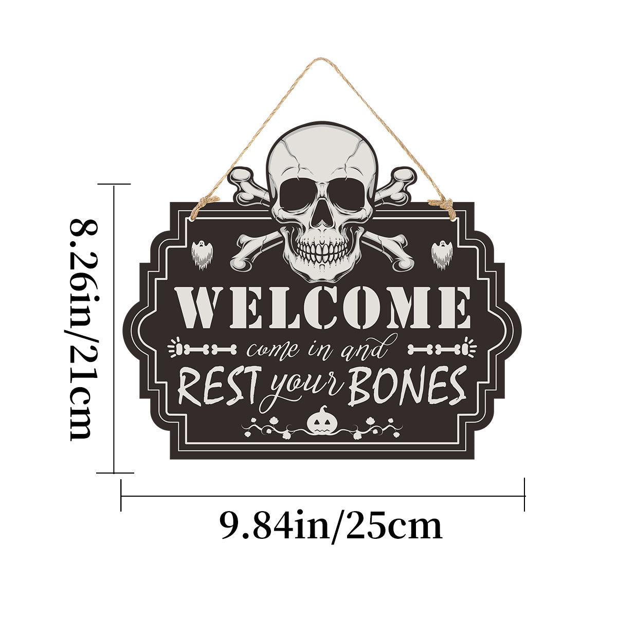 Halloween Wooden Doorplate - Haunted House Horror Atmosphere Decoration