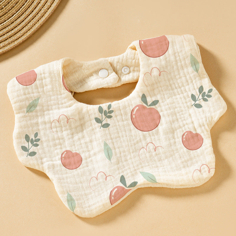 Baby Bib Set - 6-Layer Cotton Anti-Spill Round Bibs
