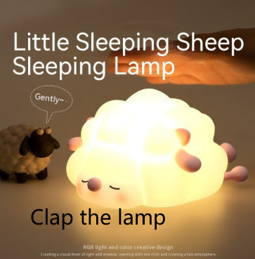 Cute Silicone Night Lights Sheep Cartoon - Rechargeable Timing Dimming Sleep Light for Children's Room