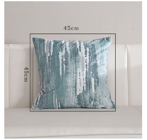 Light Luxury Sofa Cushion Living Room Nordic Velvet Printing Pillow Simple Modern Model Room Pillow Pillowcase