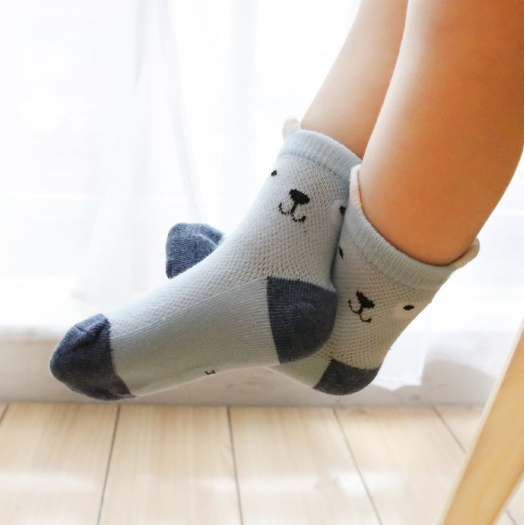 Children's Cotton Socks 5-Pack - Breathable Summer Socks for Boys & Girls