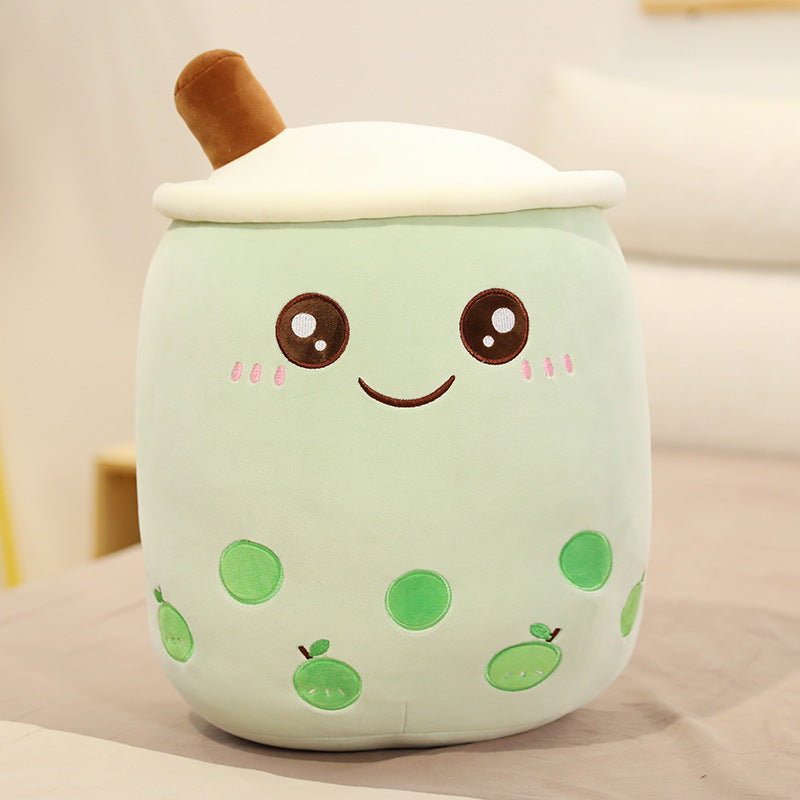 Boba Tea Plush Toy - Cute Strawberry Milk Tea Stuffed Animal Pillow Cushion for Kids