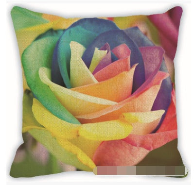 Colorful geometric pattern linen hug pillowcase car sofa cushion cover