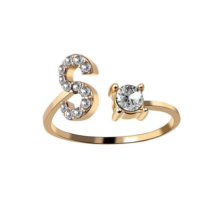 Adjustable Initial Letter Ring - Personalized Alphabet Jewelry