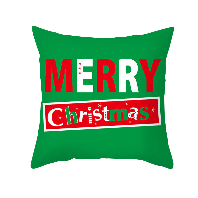 Cartoon Letter Printed French Velvet Cushion Cover