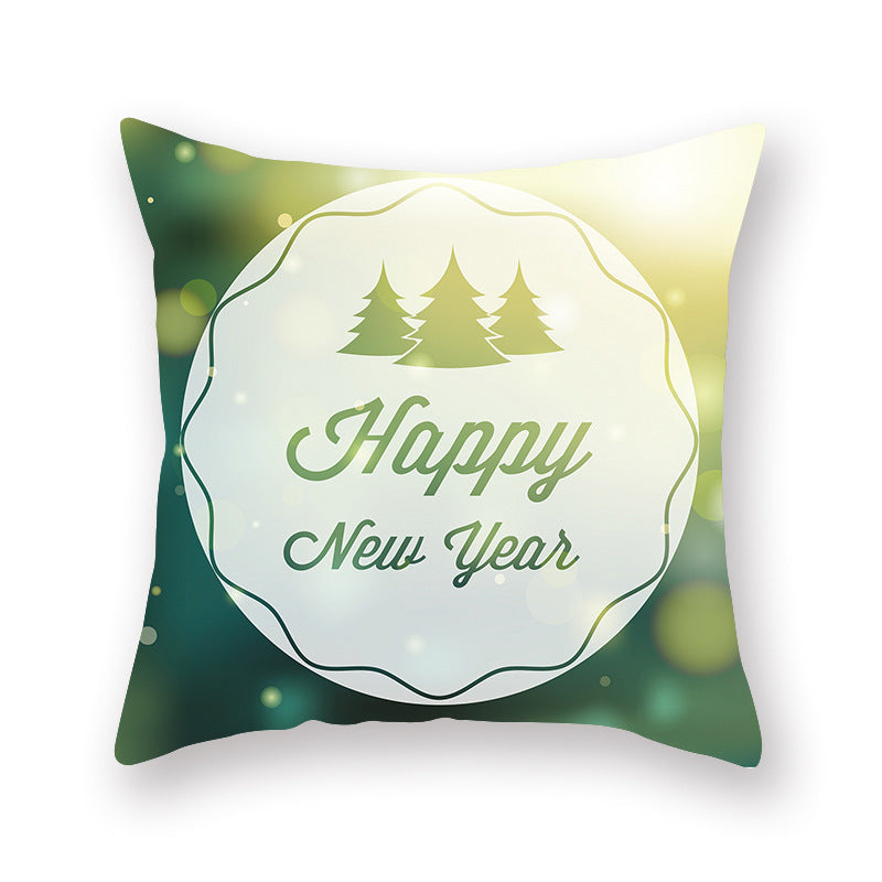Christmas new peach skin cushion pillowcase