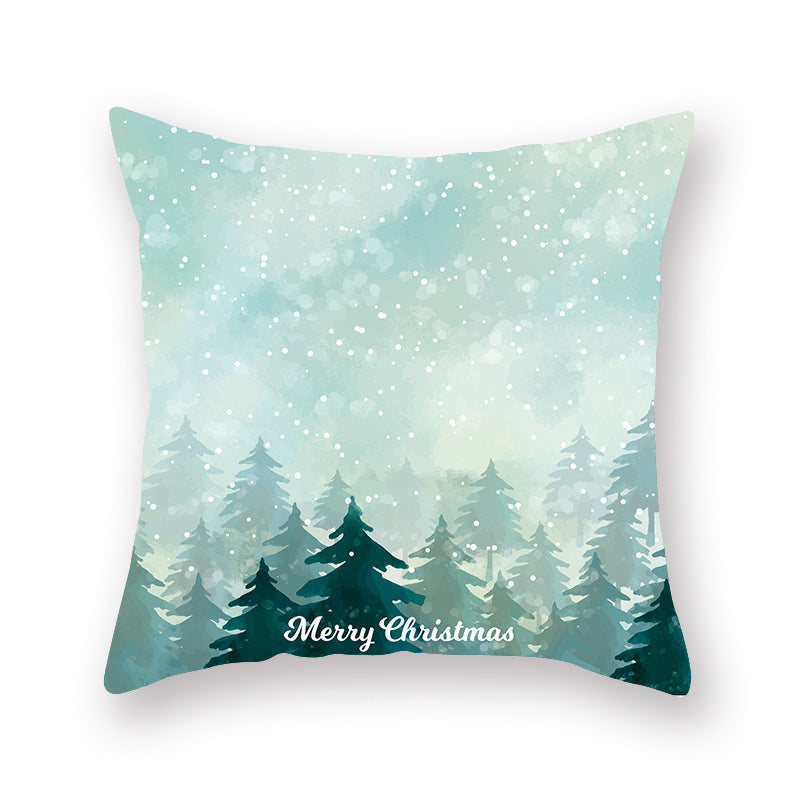Christmas new peach skin cushion pillowcase