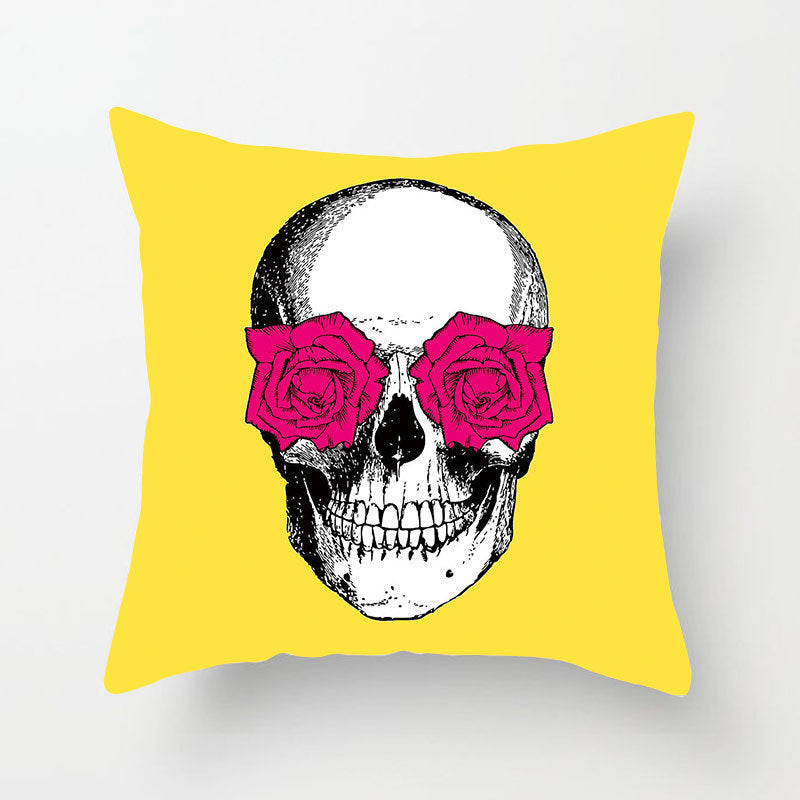 Modern Yellow Daisy Flower Cushion Cover - Creative Letter Print Pillow Case for Home
