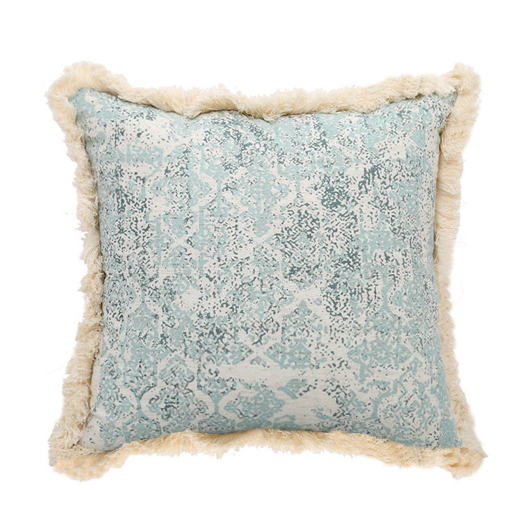 Printed woven tufted pillow cushion cover