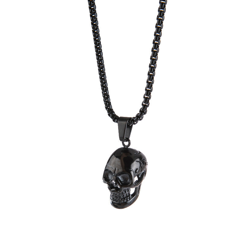Halloween Skull Necklace - Men's Punk Titanium Steel Chain
