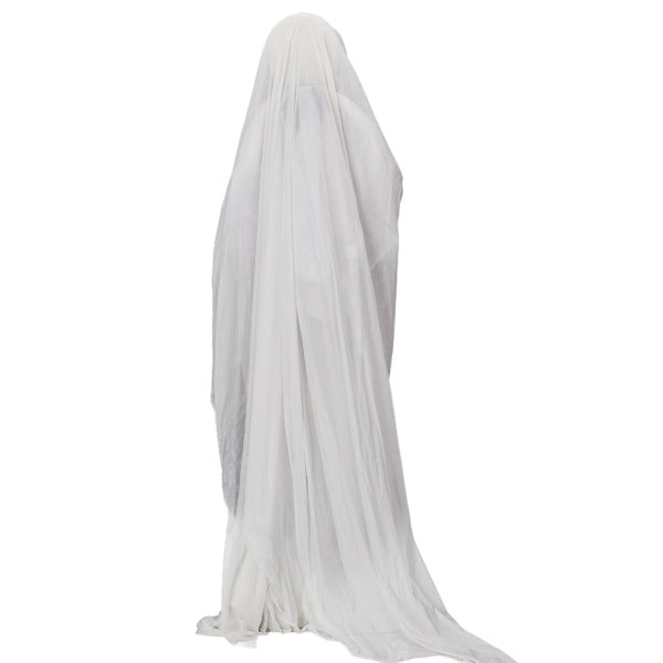 4.3ft Animatronic Ghost with Trident - Sound-Activated Halloween Decoration