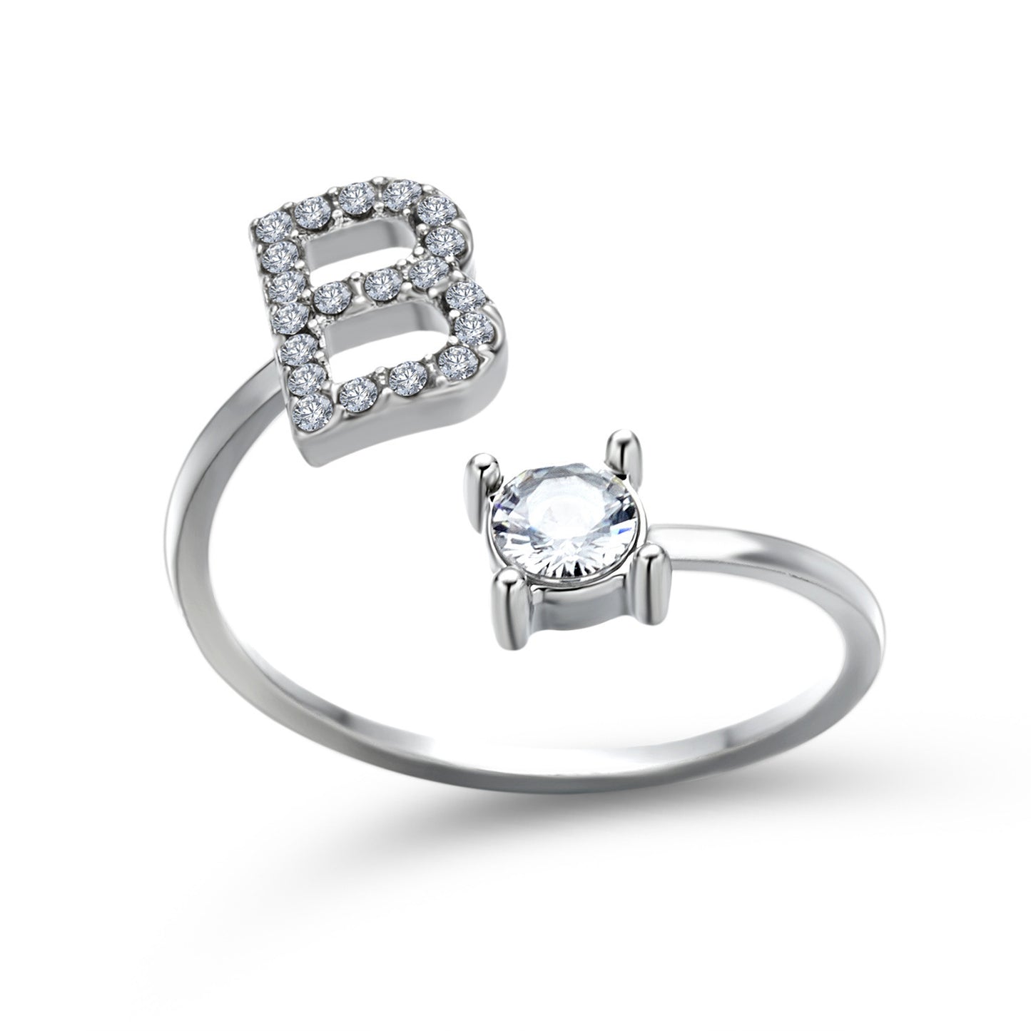 Adjustable Initial Letter Ring - Personalized Alphabet Jewelry
