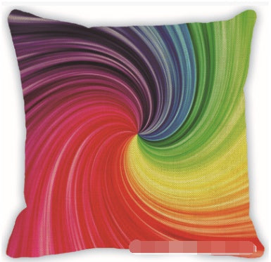 Colorful geometric pattern linen hug pillowcase car sofa cushion cover