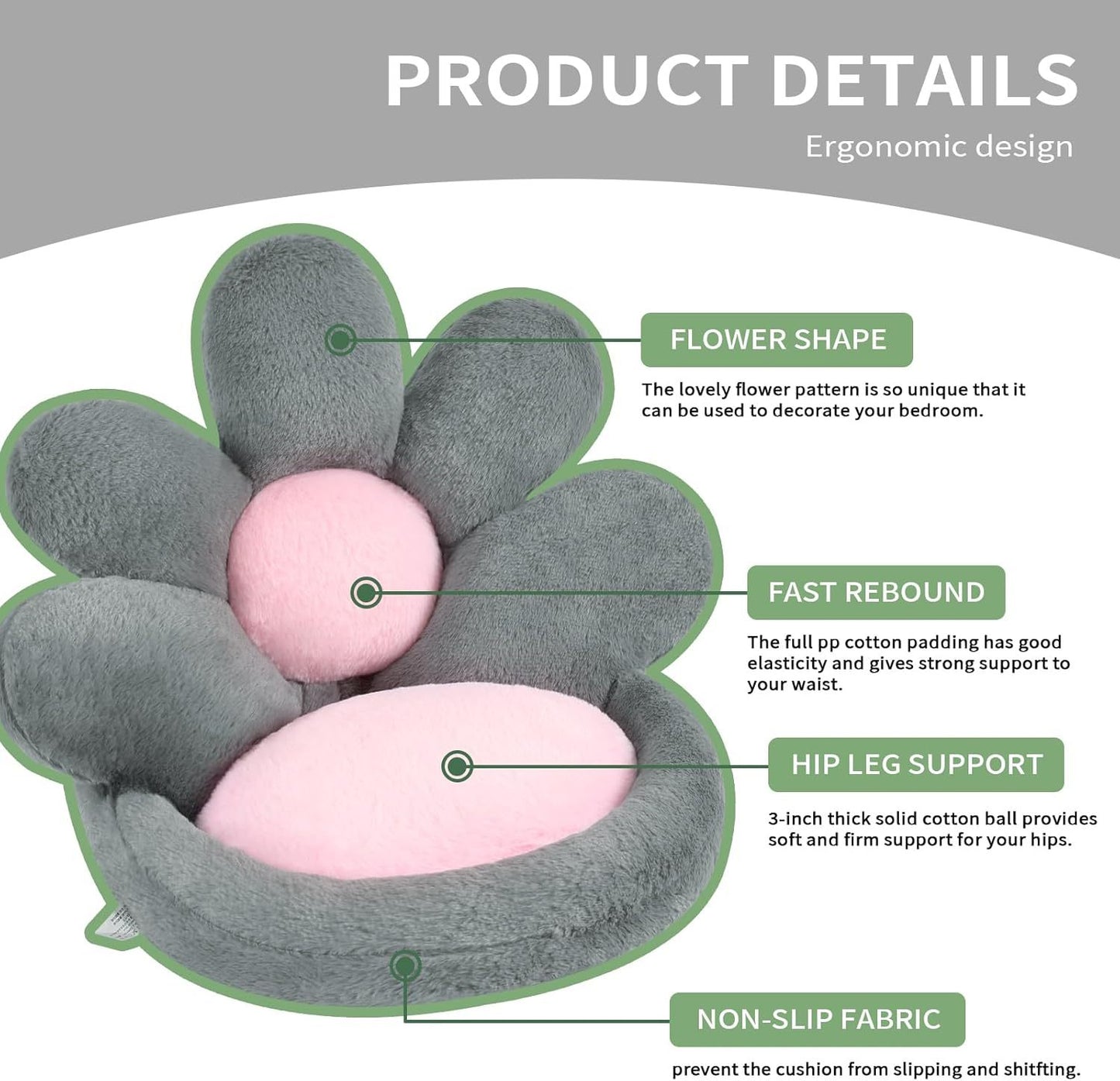 Round Nesting Cat Scratching Board - Flower Shape Seat Cushion Comfy Gaming Chair Pet Mat 19 Inch