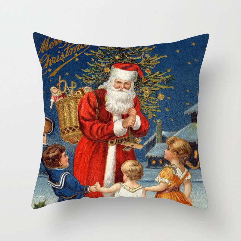 Holiday Home Decoration Cushion Cover - Festive Seasonal Throw Pillow Case for Celebrations