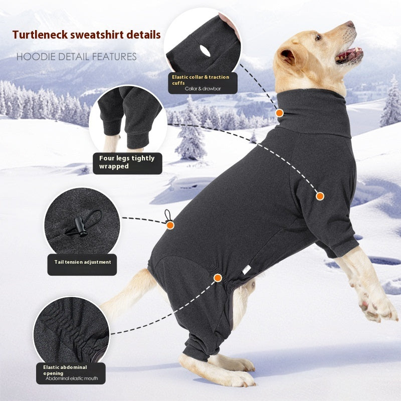 Dog Four-Legged Clothes - High Collar Warm Cold-Proof Polar Fleece Winter Coat