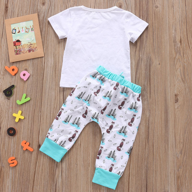 Newborn Baby Clothes Set - T-Shirt Tops & Pants Outfit for Boys & Girls