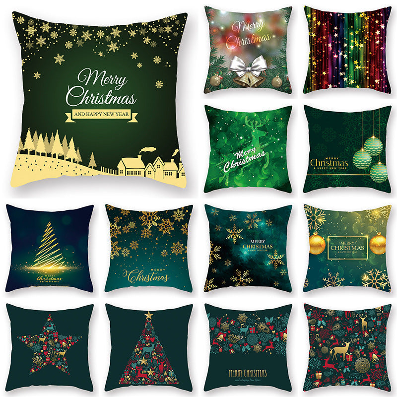 Christmas new peach skin cushion pillowcase