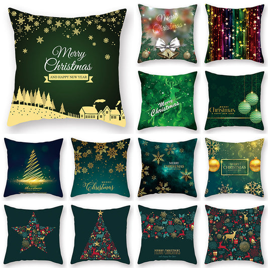Christmas new peach skin cushion pillowcase